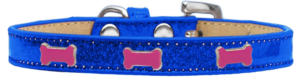 Pink Bone Widget Dog Collar Blue Ice Cream Size 14